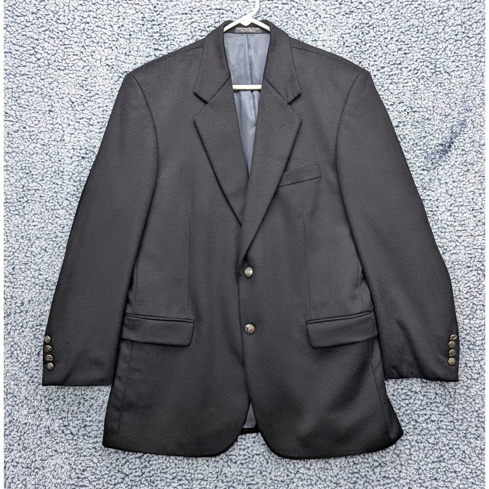 VTG Hart Schaffner Marx 100% Cashmere Blazer Mens 42L Professional Wool Black